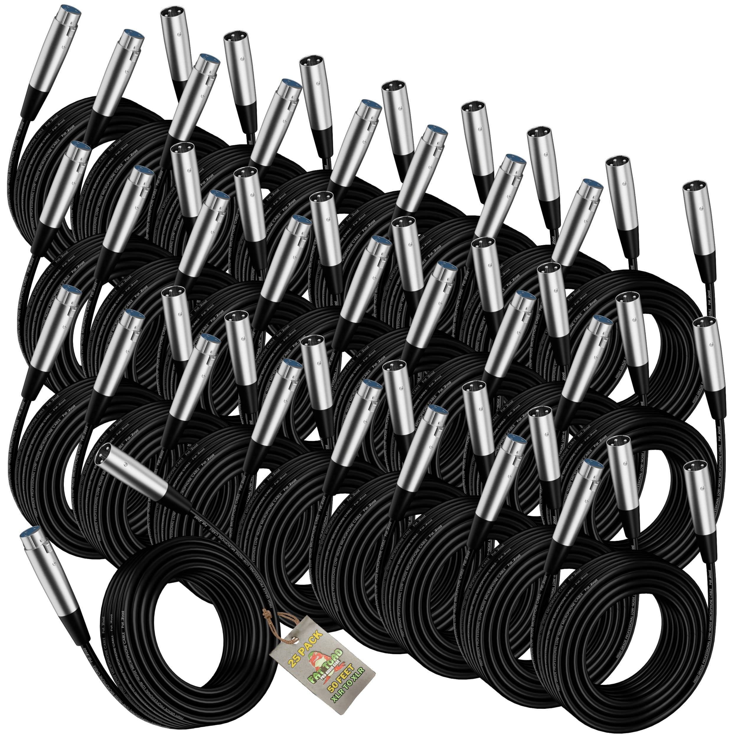 20ft XLR Mic Cables by FAT TOAD (24-PACK)- Professional Pro Audio Green Microph