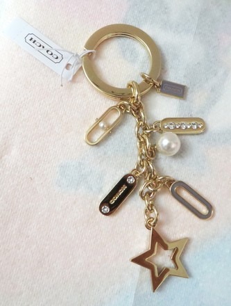 Coach Gold Tone Key Ring Handbag Charm