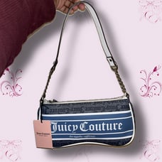 Juicy Couture blue and white shoulder bag