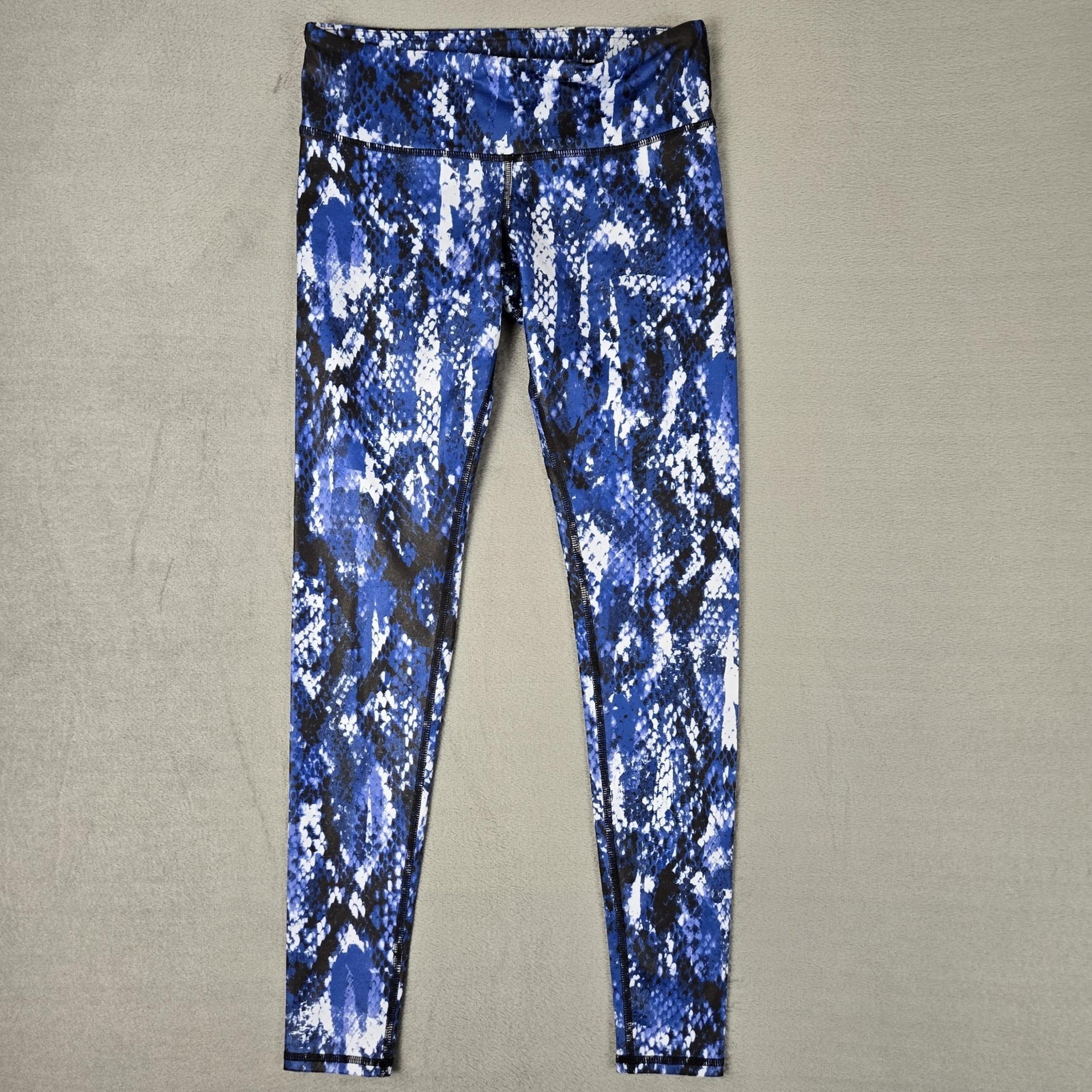 ALO Yoga Airbrush Legging Deep Electric Blue Snakeskin Python Womens Small