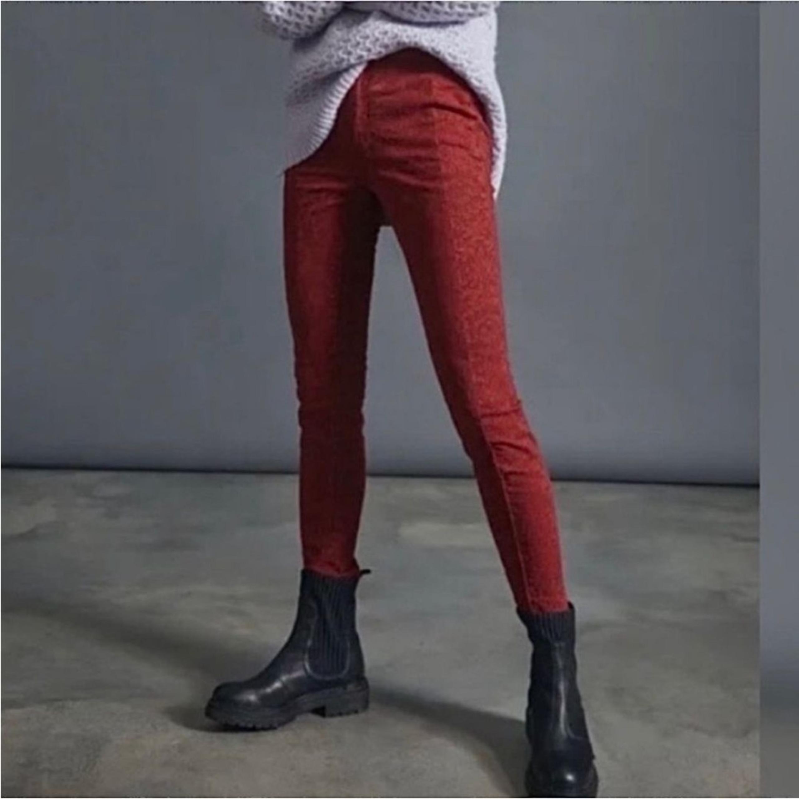 Anthropologie Pilcro Flocked High-Rise Red Denim Leggings Women's Sz. 26 NWT