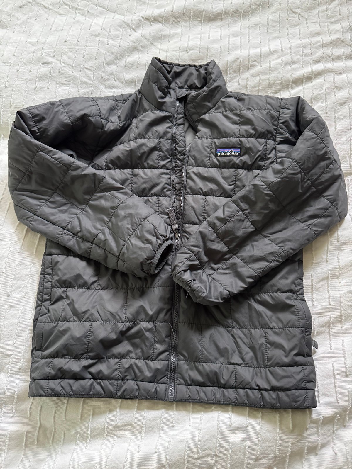 Patagonia Kid’s gray puffer jacket coat