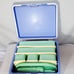 Vintage 1995 Green Picnic Hard Cased Picnic Box Containers Plates Utensils