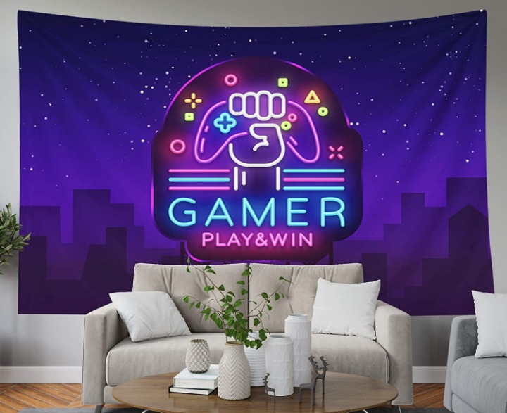 Retro Gaming Wall Decor Tapestry Fabric
