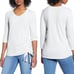Wit & Wisdom Side Ruched Thermal Knit Top Large Grey