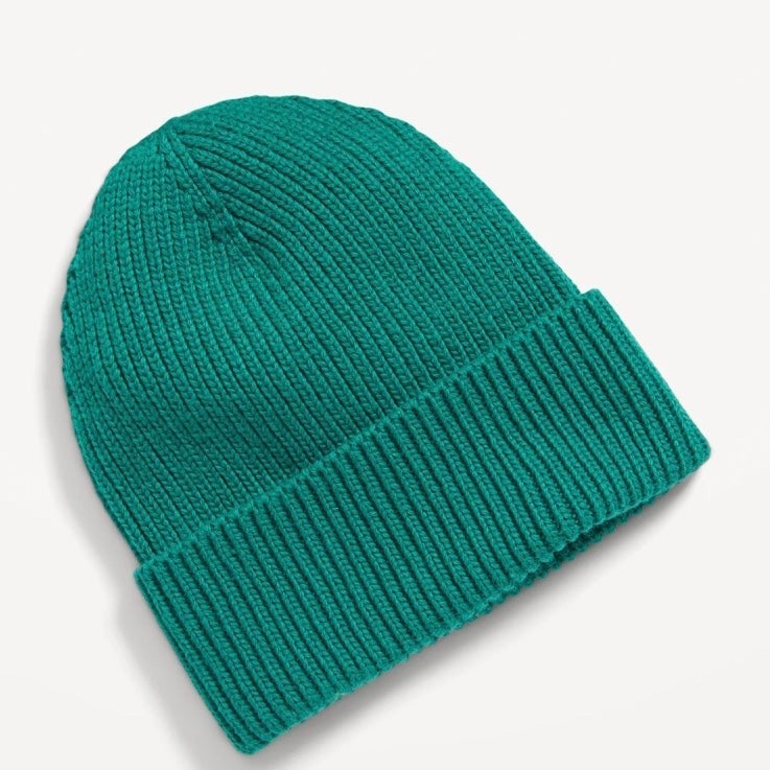 NWT OLD NAVY Gender-Neutral Rib-Knit Beanie Hat for Adults Color: Piercing Emera