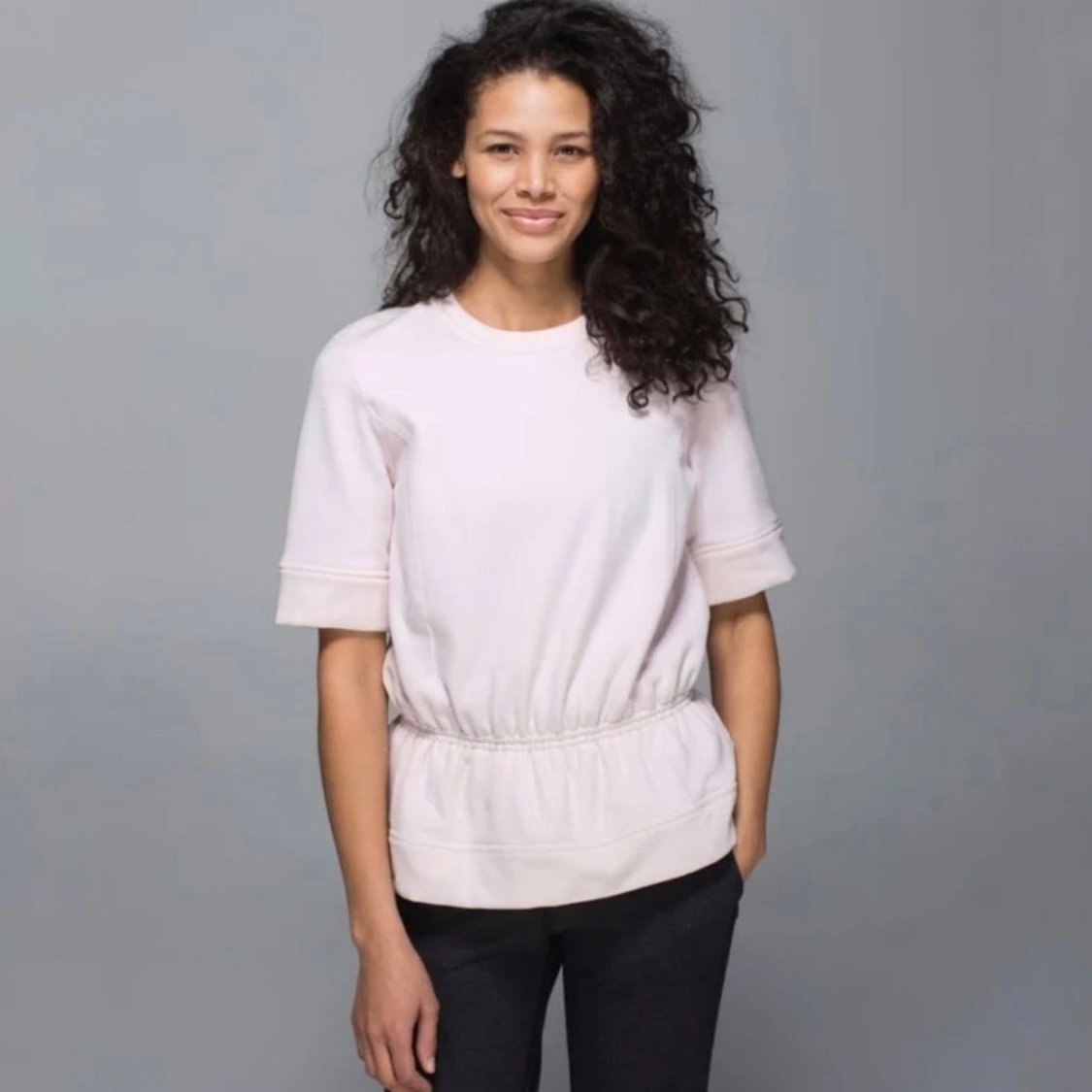 Lululemon Peplum Pullover Neutral Blush