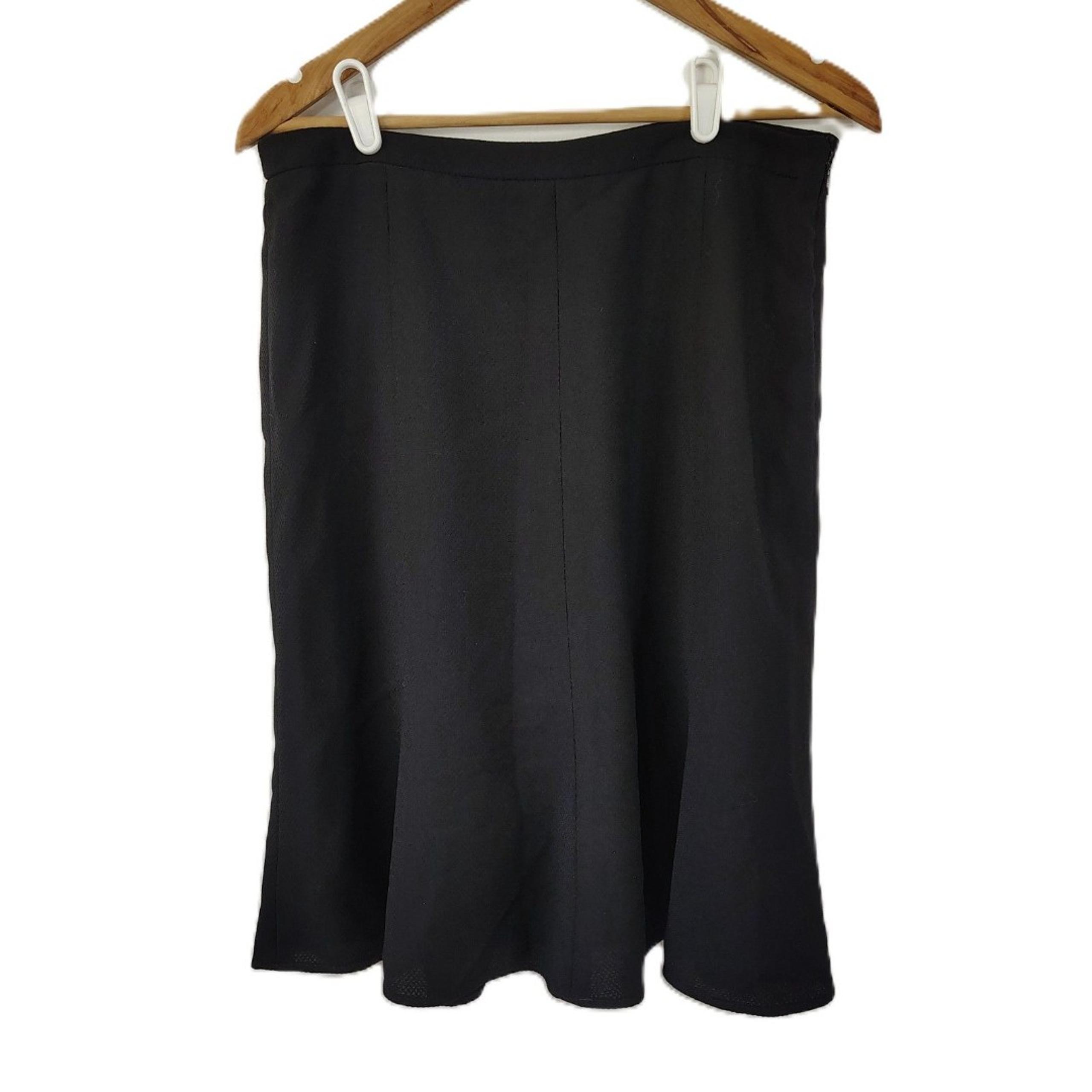 Ann Taylor LOFT Sz 8 Women's Black Textured A-Line Flare Lined Career Skirt