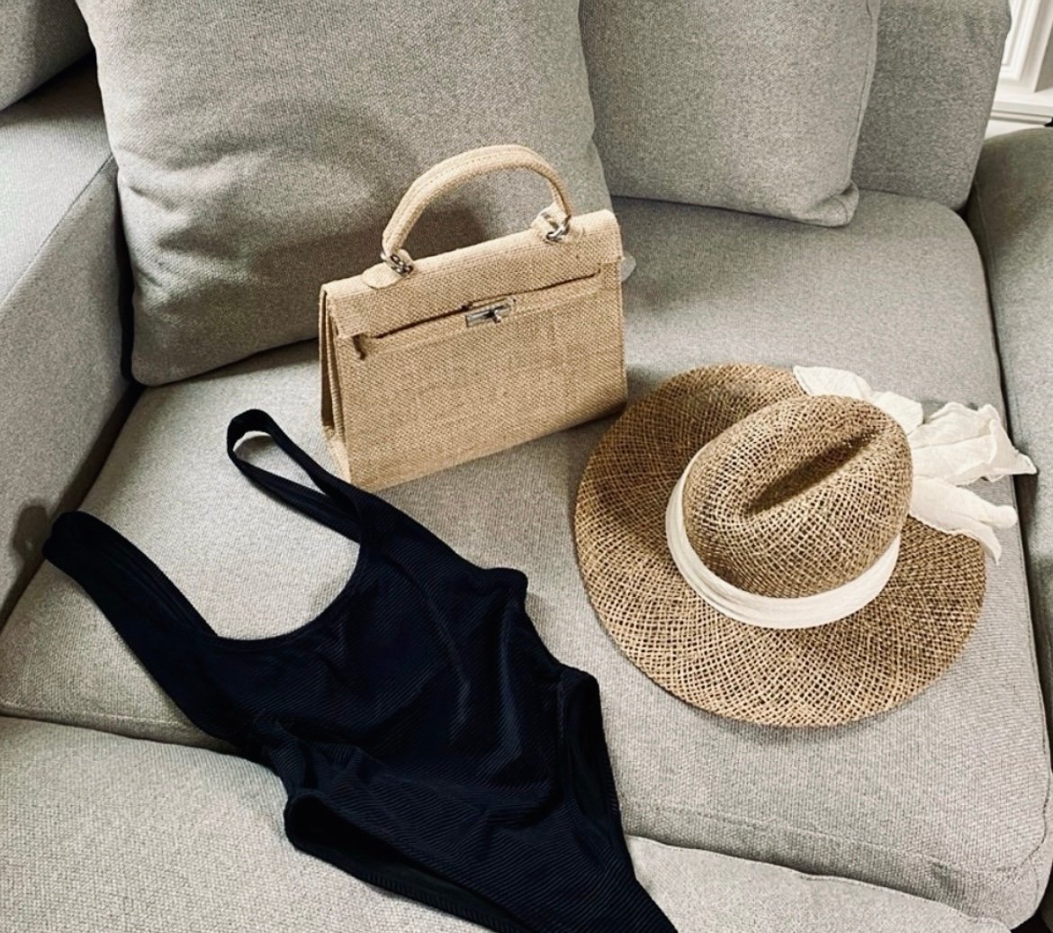 Natural jute/ burlap birkin/kelly inspired bag