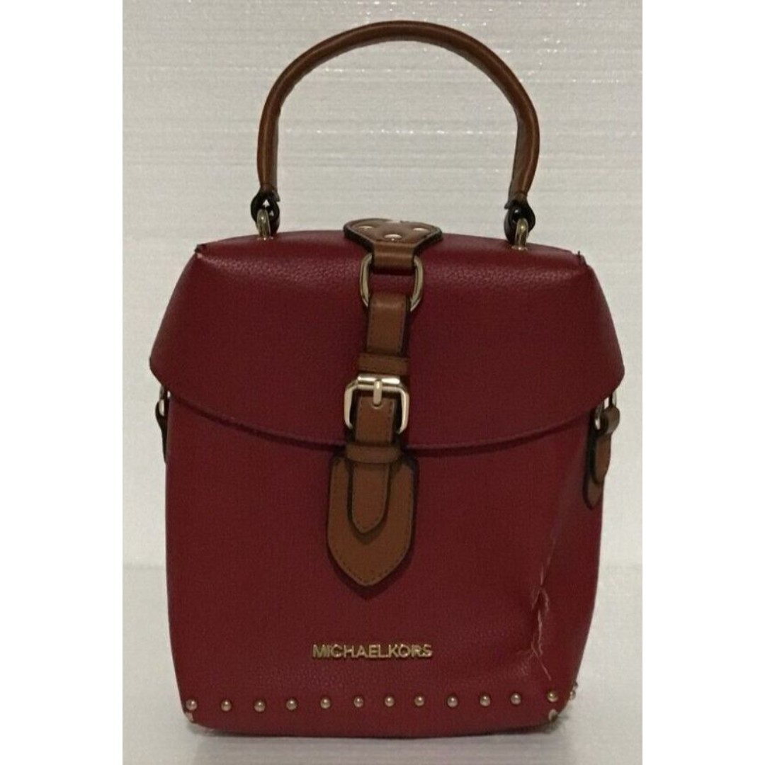 MICHAEL KORS Red Bucket Leather Handbag PREOWNED
