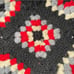 Vintage Crochet Afghan Blanket Charcoal Black Red Cream Gray Boho Hippie