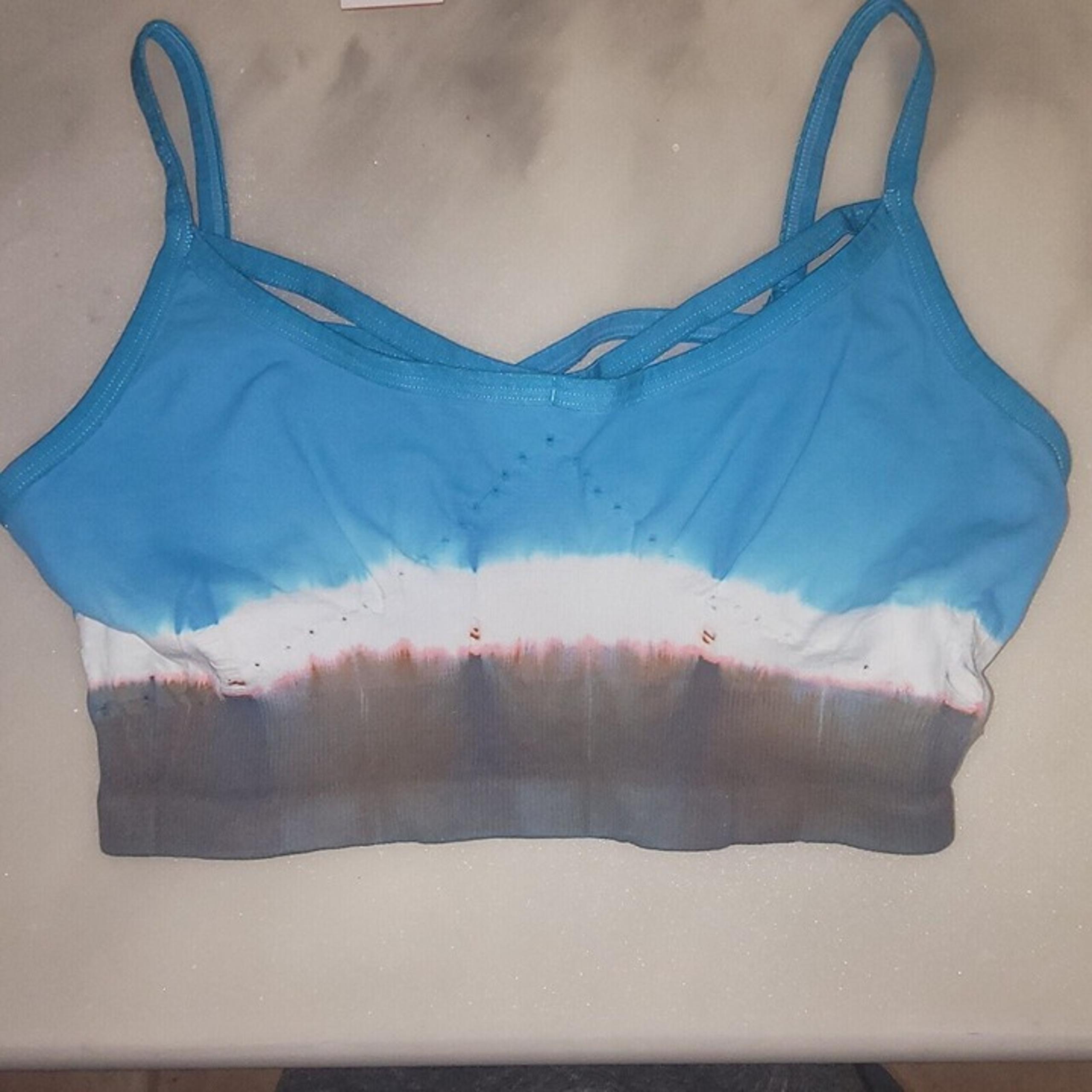 Free People Movement Sports Bra Womens Medium LargeTie Dye Criss Cross Back NWOT