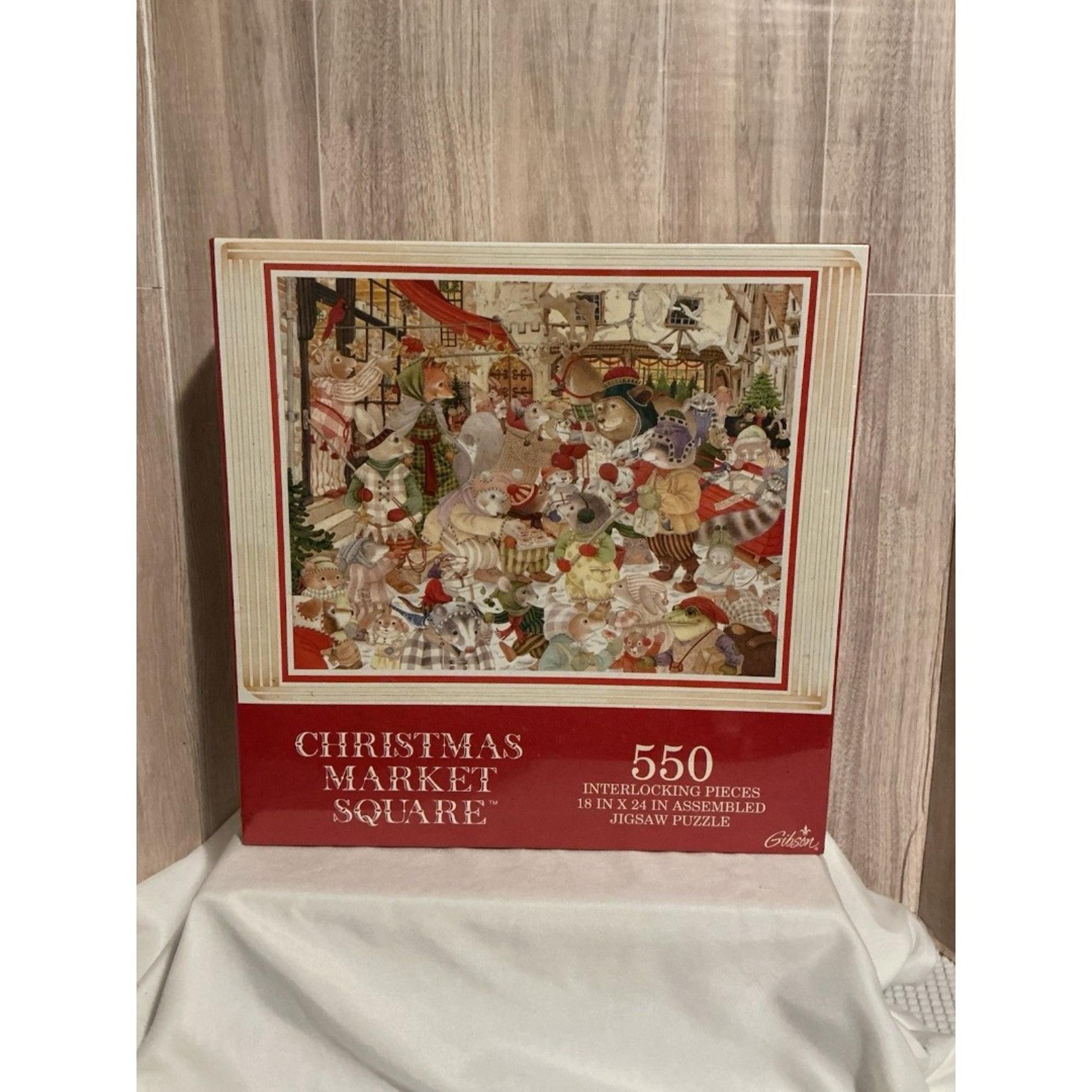 Gibson 1997 Vintage Christmas Market Square Jigsaw Puzzle 550 Piece 18x24 Sealed
