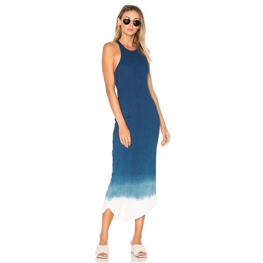 NEW AG Adriano Goldschmied Capsule Lateral Dress Indigo Blue Ombre