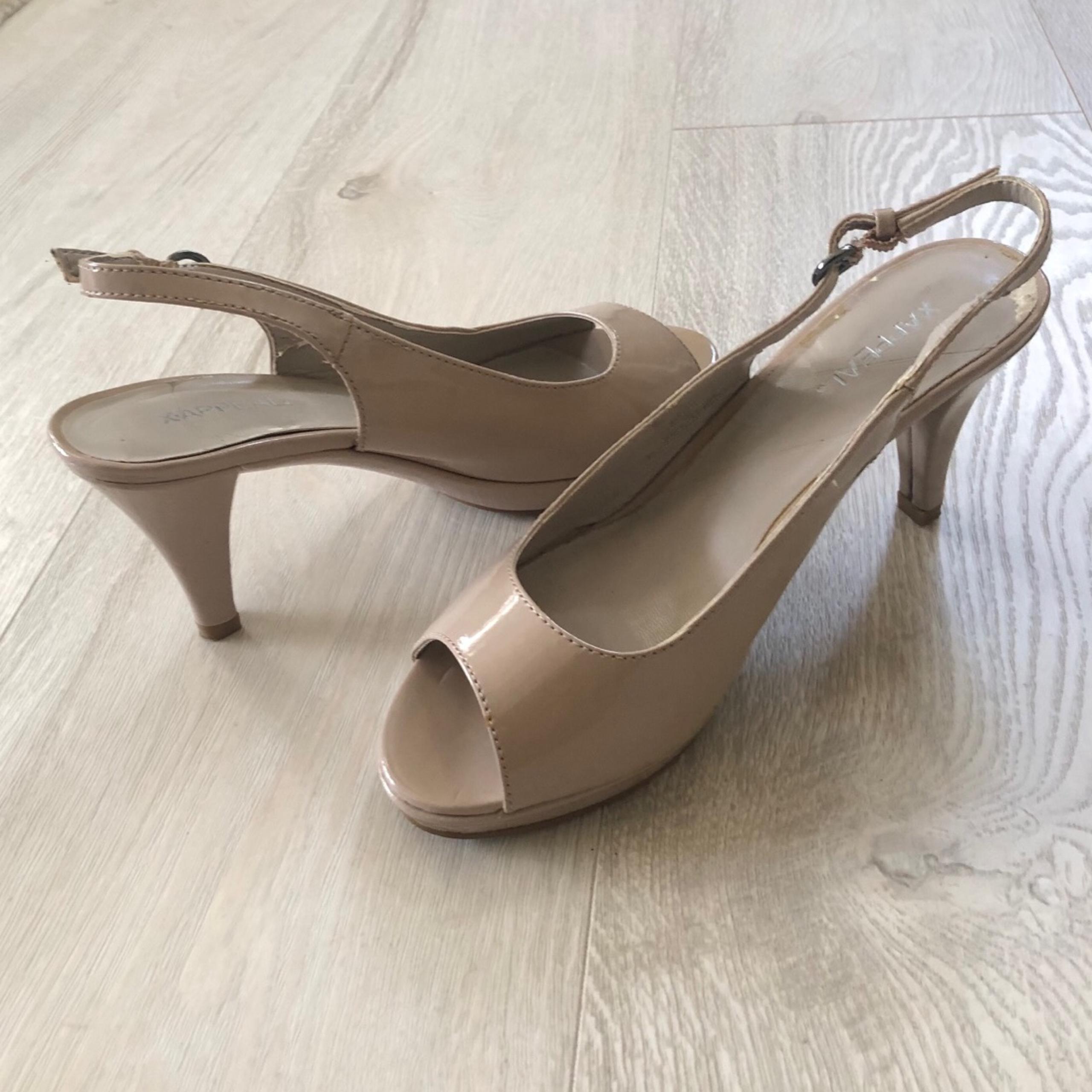 X-Appeal Nude Sling Back Platform Heel Pumps