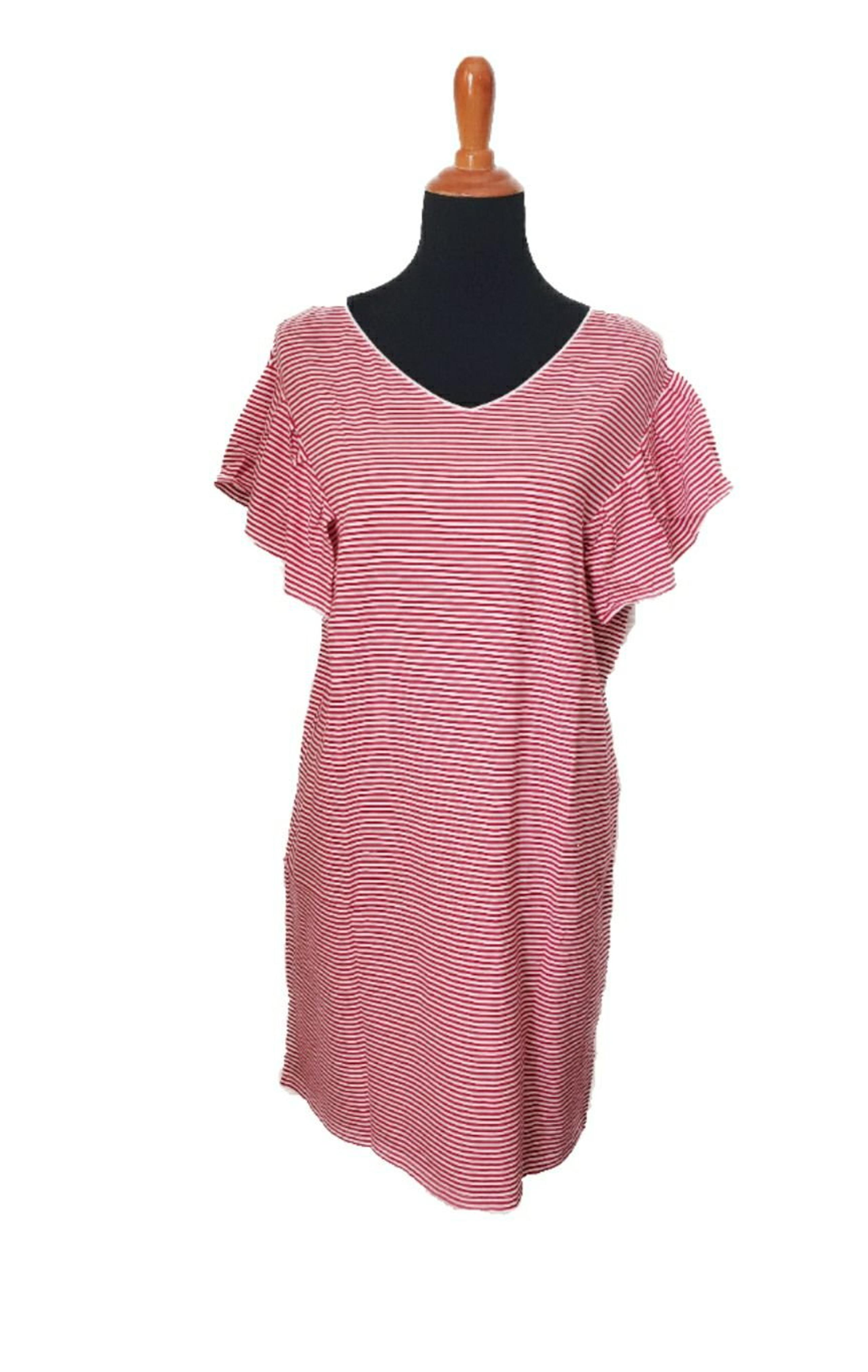 Vineyard Vines Striped Knit Ruffle Dress
