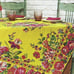 April Cornell Vivian Yellow Pink Floral Tablecloth 54x54 100% Cotton Summer