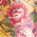 April Cornell Vivian Yellow Pink Floral Tablecloth 54x54 100% Cotton Summer