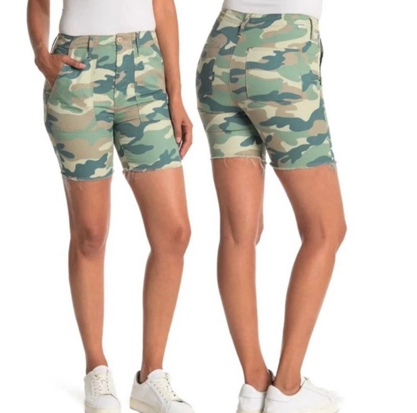 MOTHER - The Shaker Chop Shorts - Blue Green Camo Size 0-2