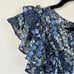 Rebecca Taylor | Blue Floral Tiered Ruffle 100% Silk Mini Dress Size 10