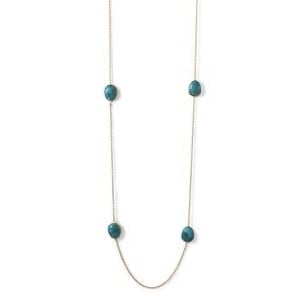 14 Karat Gold Plated Turquoise Stone Endless Necklace