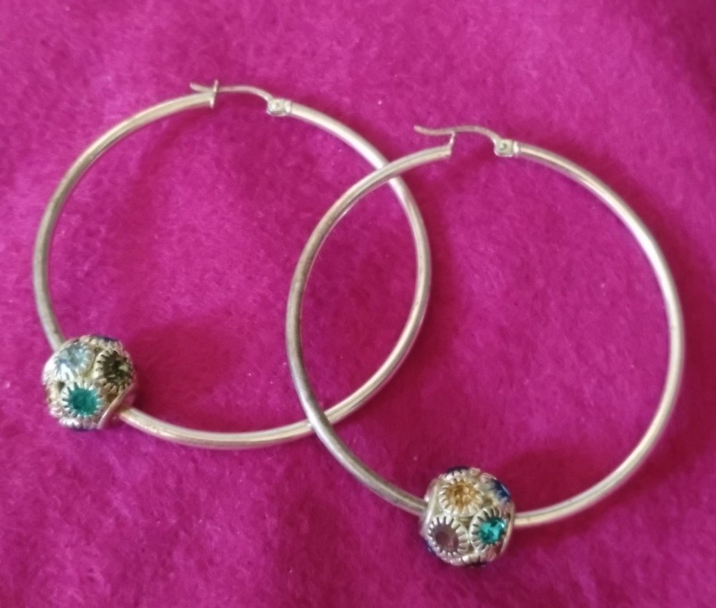 Sterling Silver 925 Large Hoop Earrings