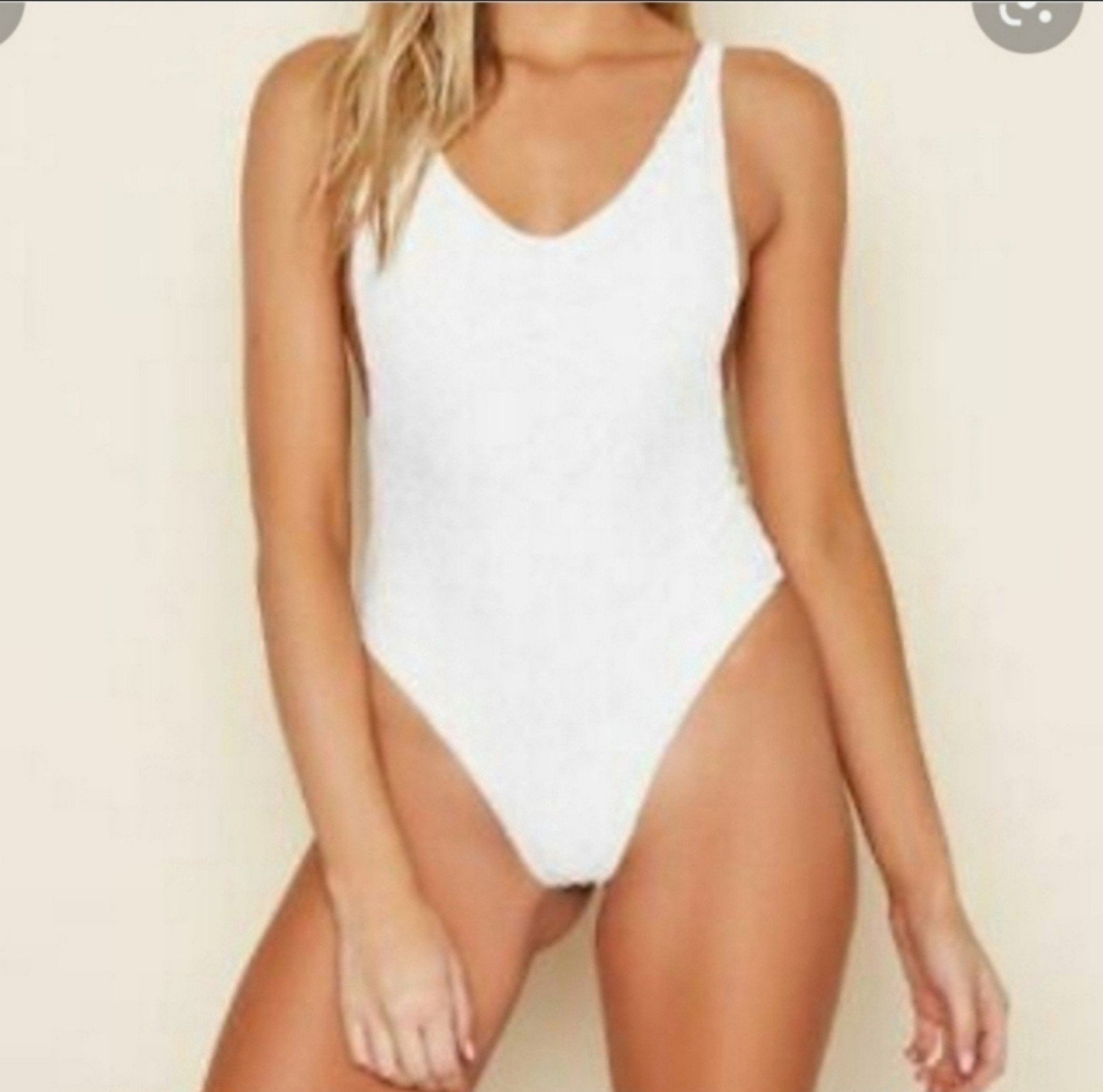 NWT 100 Dippin Daisy Venice Thong One Piece Swimsuit Bodysuit White Beach Riot