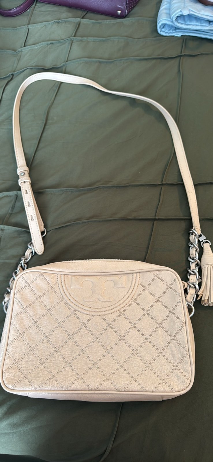Tory Burch cream color sling bag