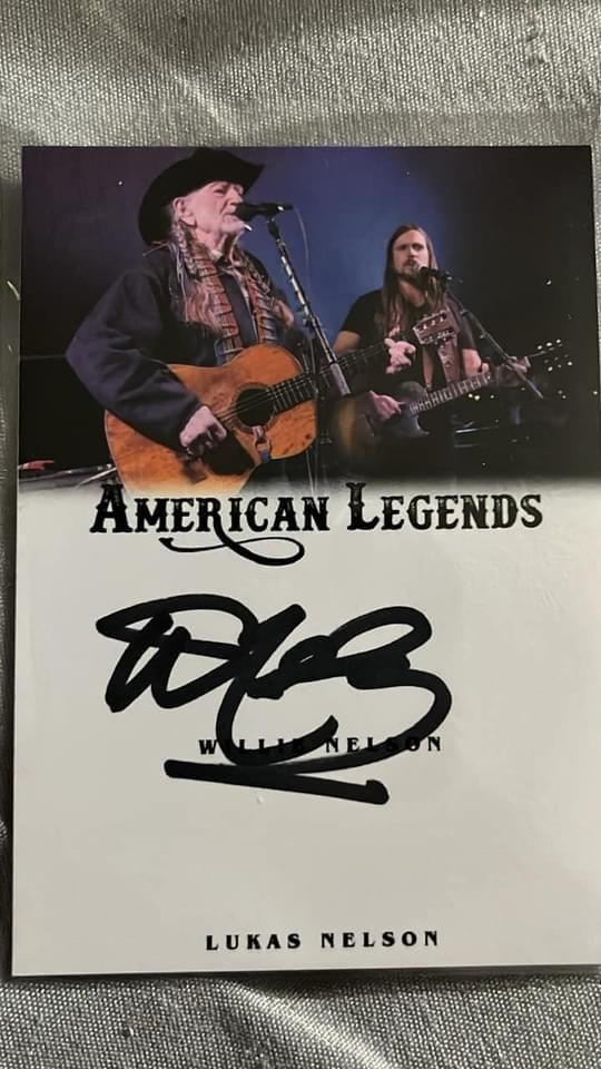 Willie Nelson autograph custom card.