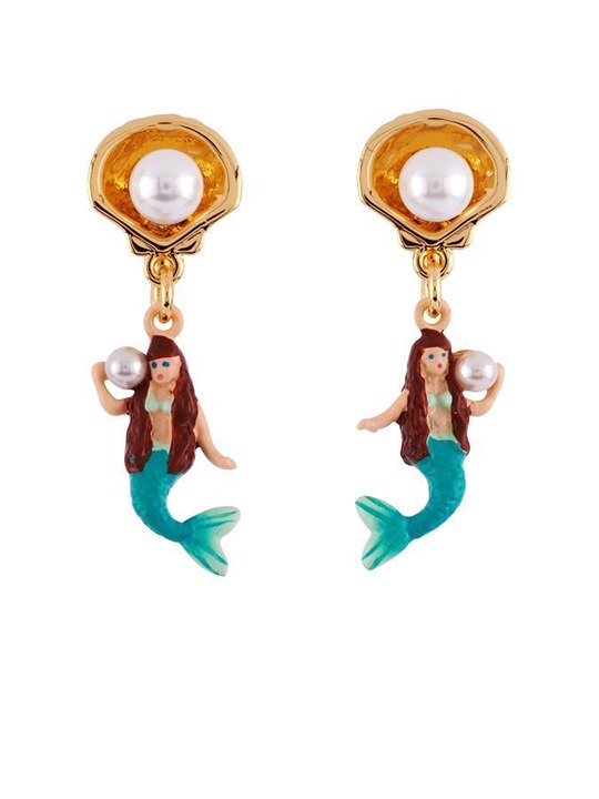 Les Nereides Little Mermaid Blue Stud Earring