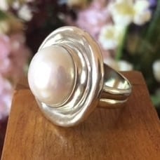 Silpada Sterling Silver Pearl Ring Sz 6