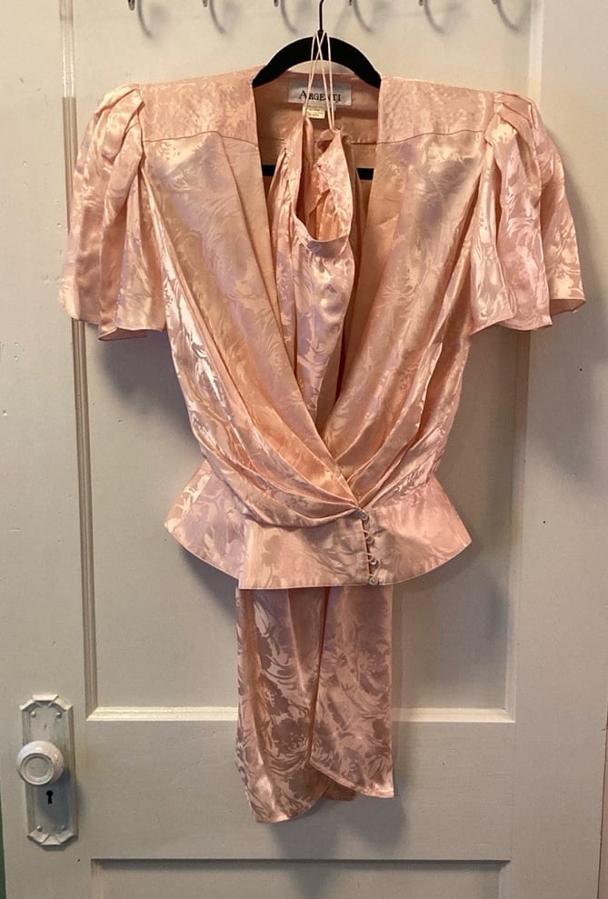 Vintage Argenti 100% Pure Silk 2 Piece Skirt Set