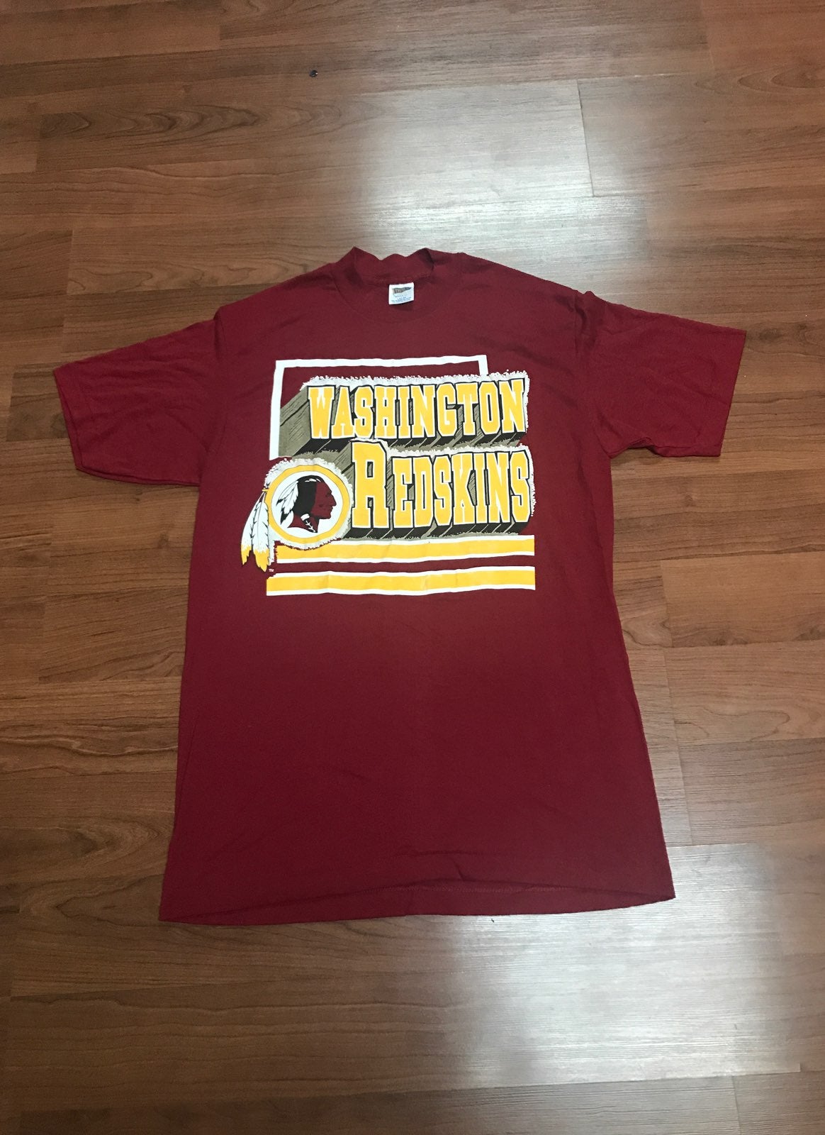 Vintage 1980s Trench Tshirt Redskins Lrg