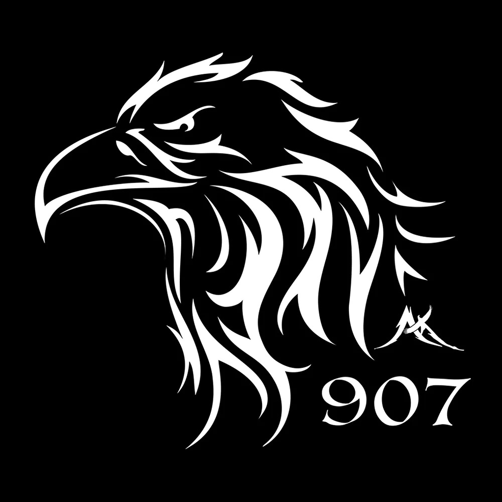 alaska state 907 eagle Vinyl Decal white 5”