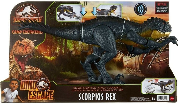JURASSIC WORLD Camp Cretaceous Dino Escape Slash 'N Battle Scorpios Rex