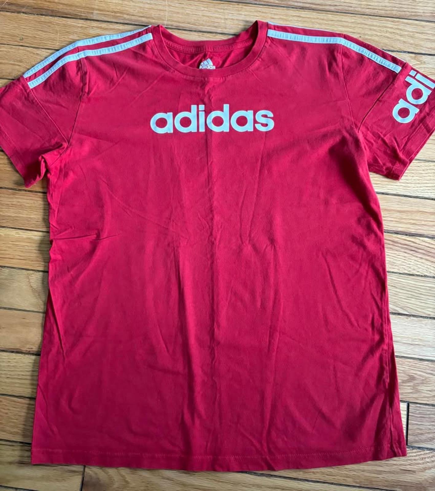 Adidas Red Graphic Tee for Kids - Size L/XL