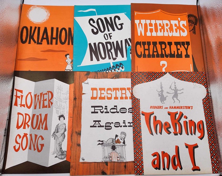 1961 Theatre Programs: Oklahoma, King & I, Song of Norway, Flower Drum Song +++