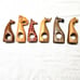 Vintage African Besmo Kenya Hand Carved Wooden Napkin Rings set of 6