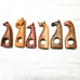Vintage African Besmo Kenya Hand Carved Wooden Napkin Rings set of 6