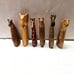 Vintage African Besmo Kenya Hand Carved Wooden Napkin Rings set of 6