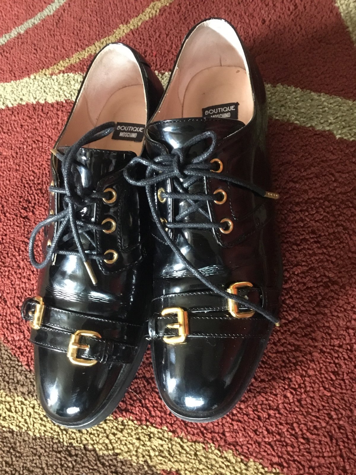 Moschino boutique Lace Ups - Patent Leather Black for Women, size 6