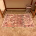 Rust Pink Boho Small 2x4 ft Area Rug - Washable Non Slip Doormat