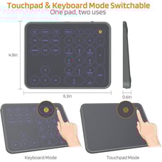 LTC Wired/Wireless Bluetooth Trackpad & Numpad, Portable Built-in Multi-Touch