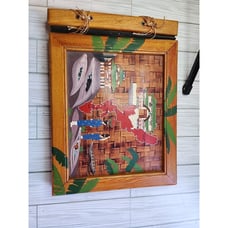 Antique Hand Painted Wood Photo Album 13 x9 Map of Japan Inlaid Mother of Pearl