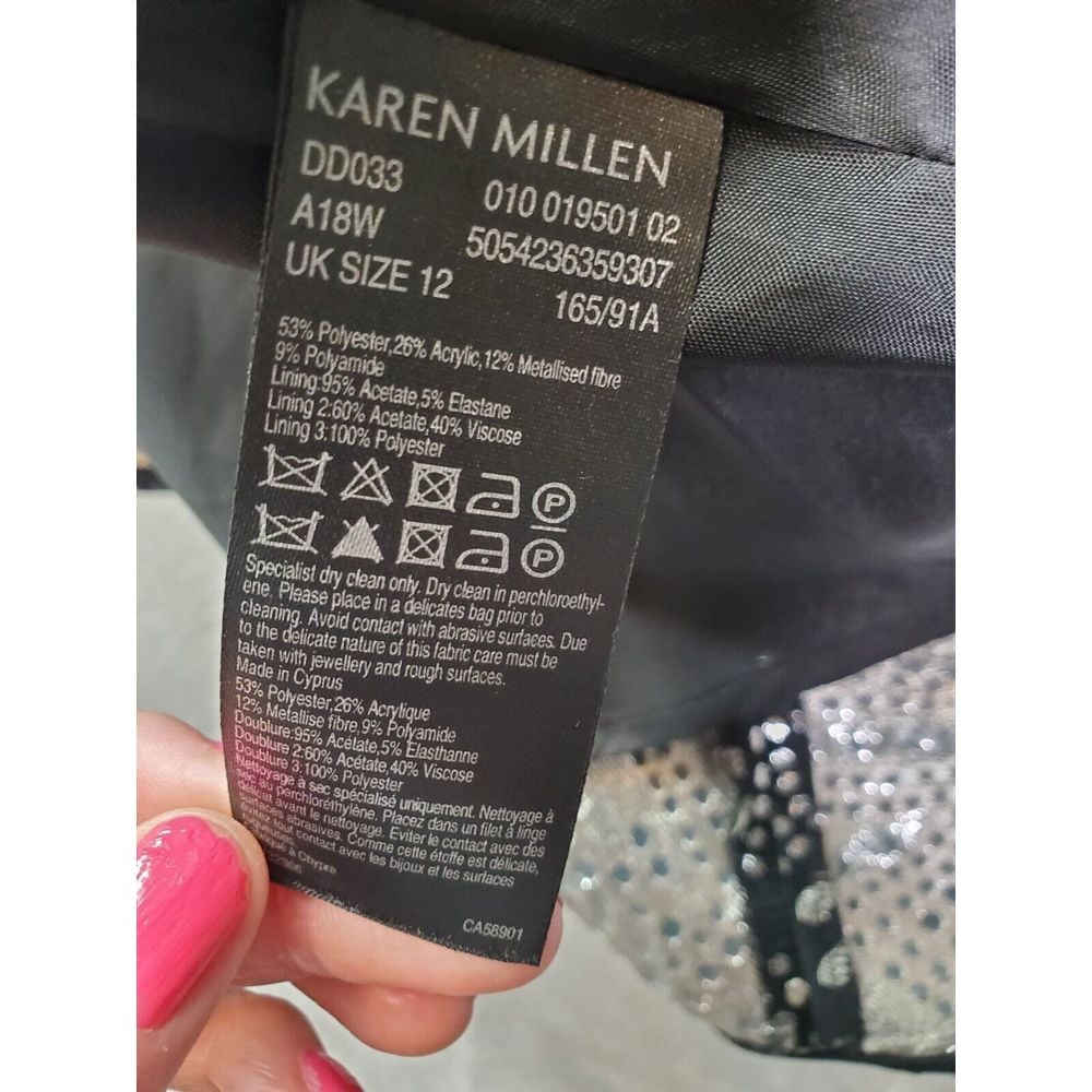 Karen Millen Fit & Flare Dress Women's 8 Multi Metallic One