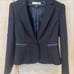 Fall suit, size 9, light gray, navy jacket and dress.
