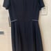 Fall suit, size 9, light gray, navy jacket and dress.
