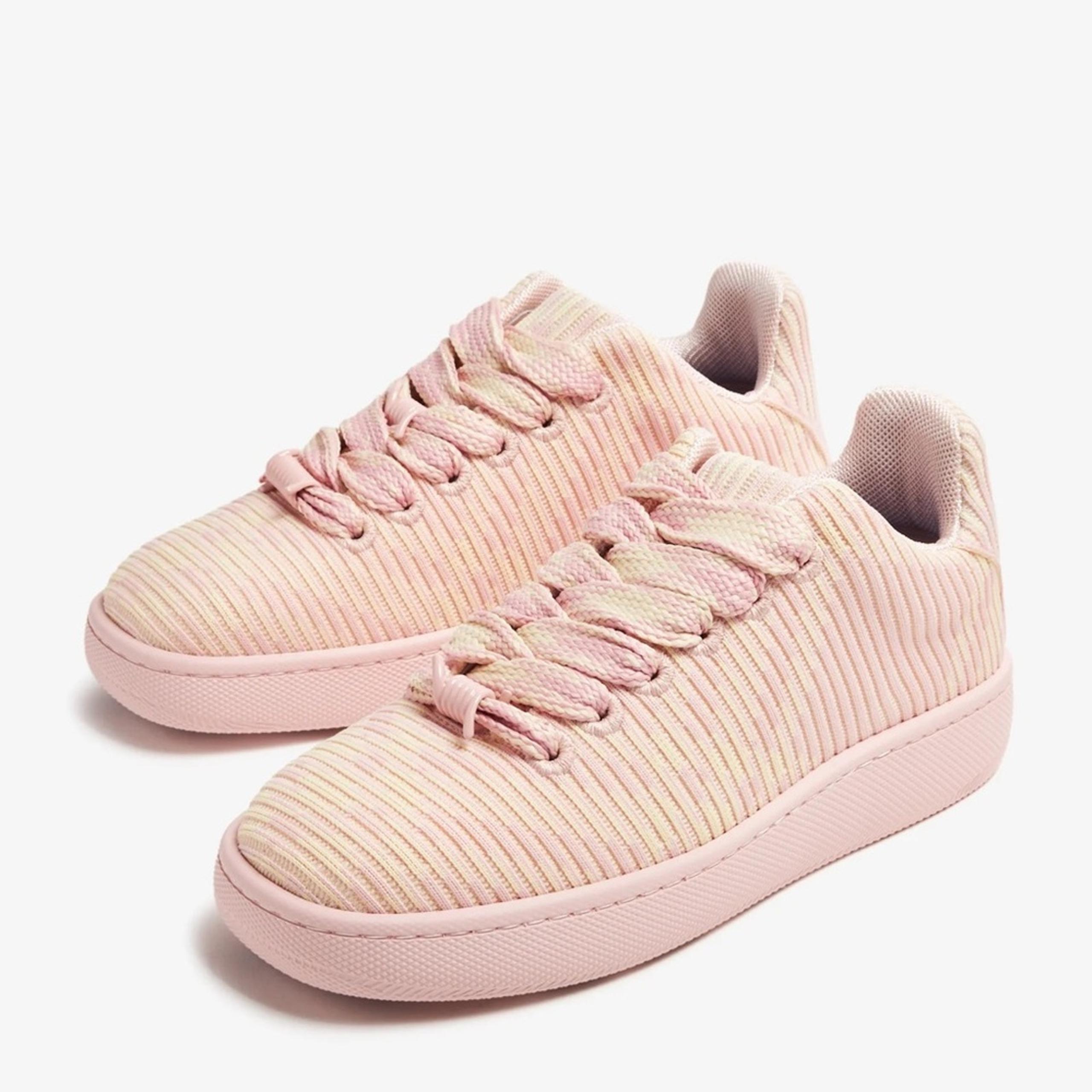 Burberry women’s Box Check Knit Low-Top Sneakers