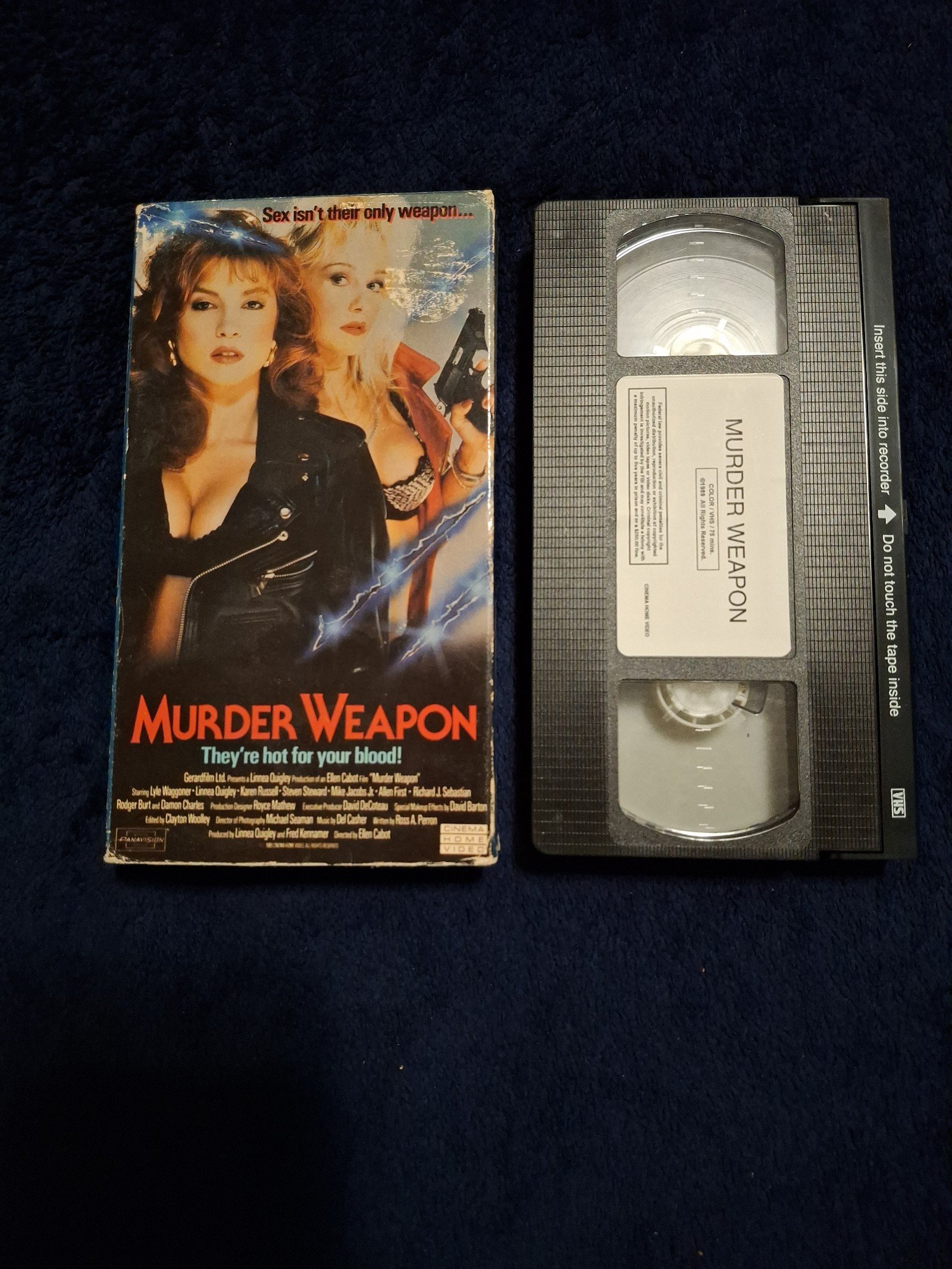 Murder weapon VHS horror comedy rare oop Linnea quigley