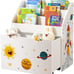 Toy Organizer, Chest & Bookcase with 3 Shelves, Storage Box with Wheels